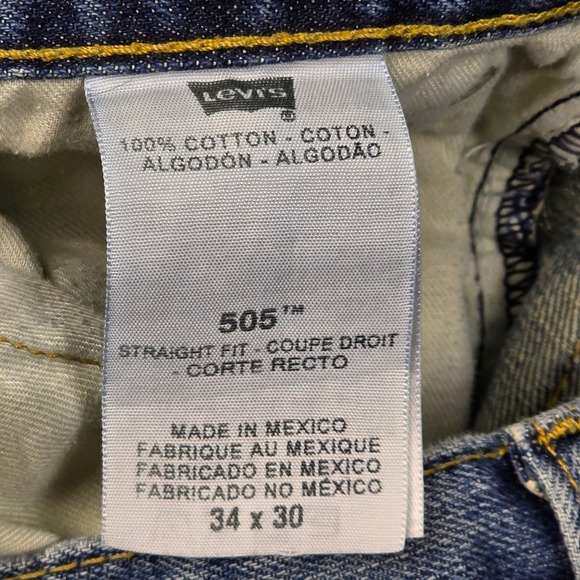 Levi Strauss Co Mens Jeans 505 Straight Fit Size 34x30 Blue Denim *Measured - Picture 8 of 14